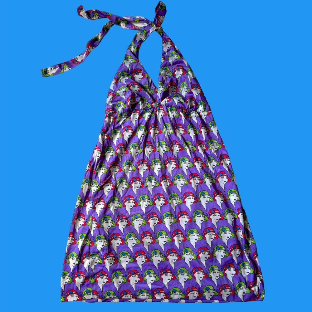 vintage 1960s french mod purple halter dress (thrifted in paris)
